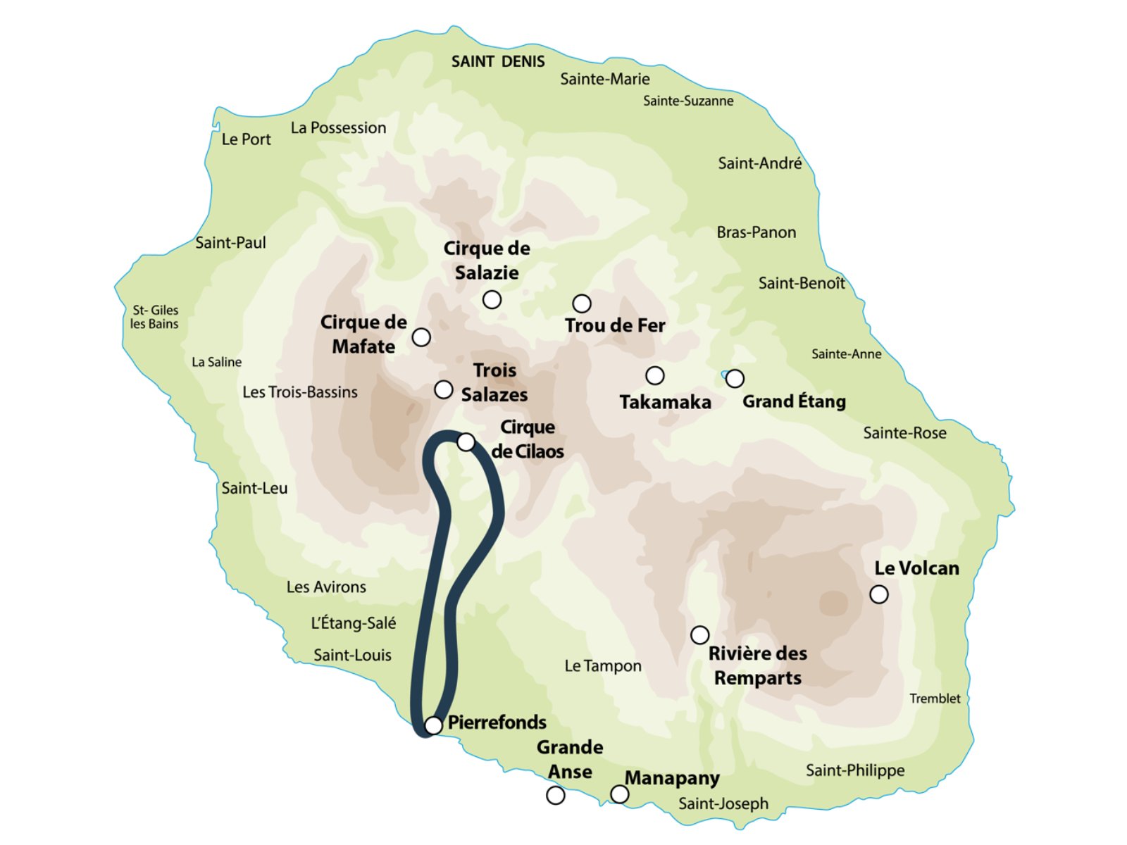 circuit cilaos en hélico réunion