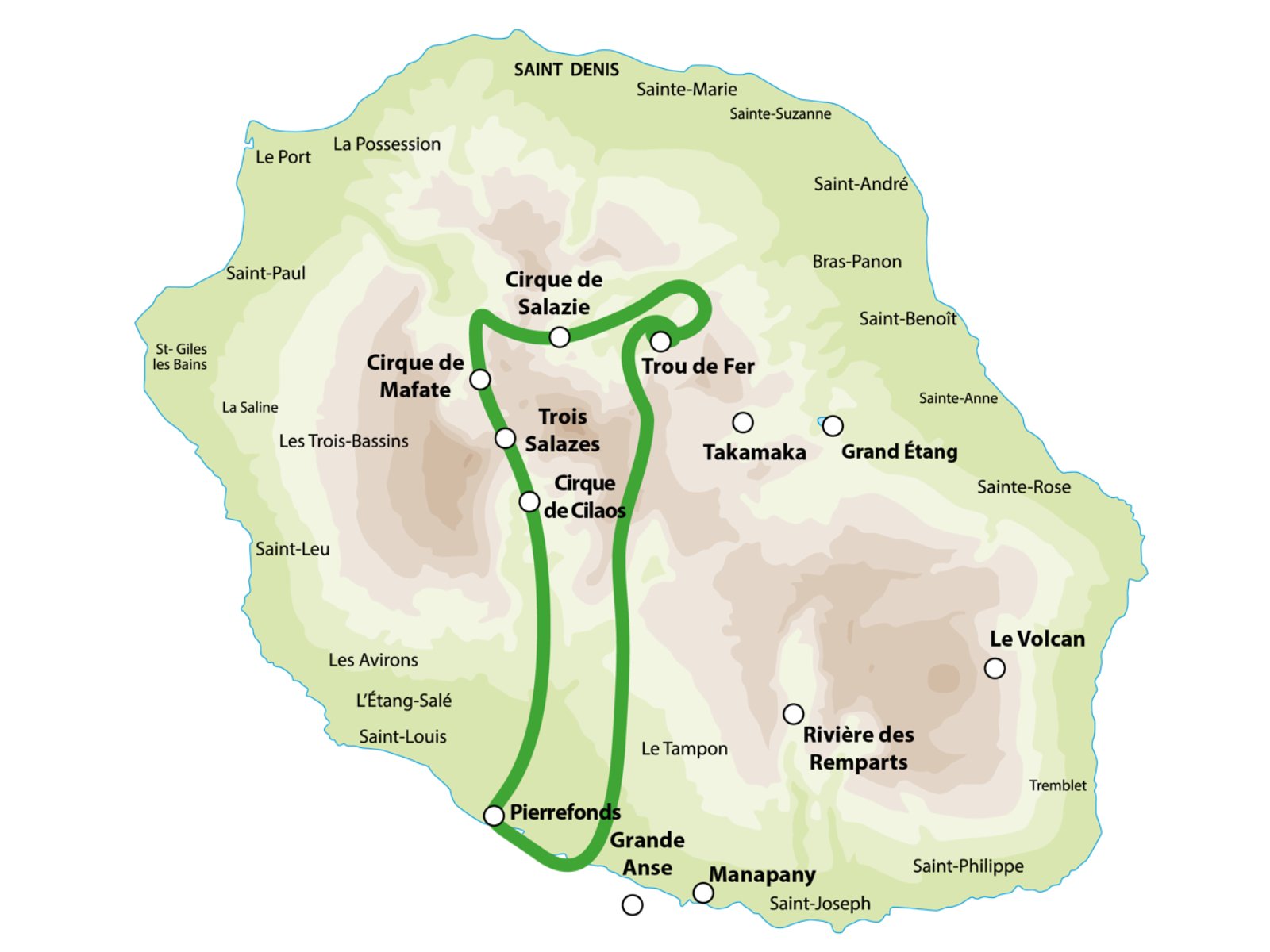 circuit trois cirques en hélicoptère réunion